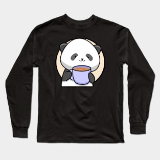 panda and coffee Long Sleeve T-Shirt